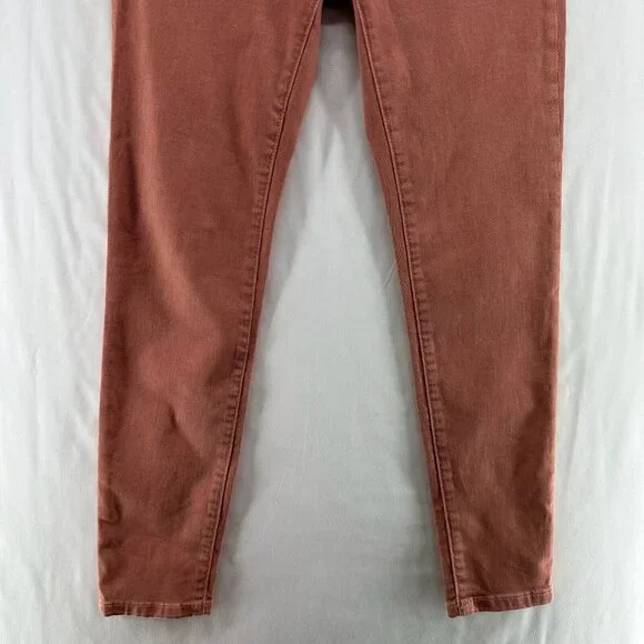 Banana Republic Jeans Womens 27 Premium Denim Mid Rise Skinny Stretch Rust Red - Picture 4 of 10